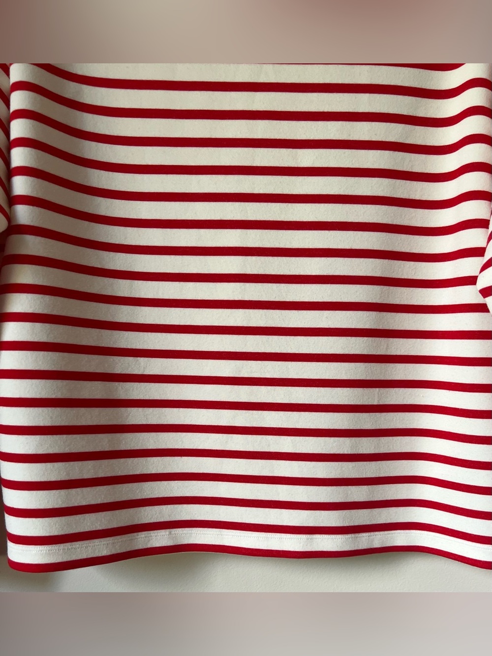 Spanx AirEssentials Boatneck Top Red White Stripes Long Sleeves Nautical Size L - Picture 7 of 9